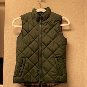 Olive Green Quilted Vest